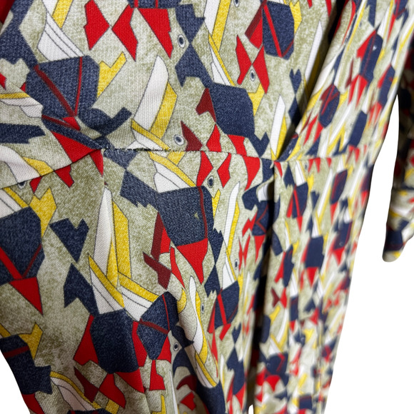 Balenciaga Paris Short Dress Size 36 Multicolor Abstract Print Long Sleeve - Picture 4 of 9